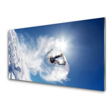 tulup.si Slika na akrilnem steklu Deskanje na snegu zimska snow sports 4 obešalnika
