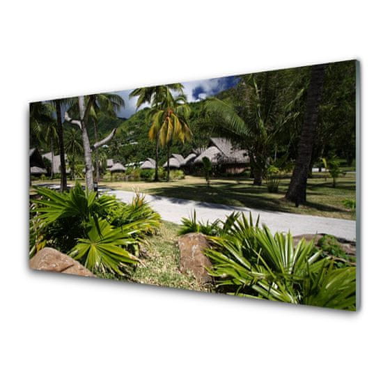 tulup.si Slika na steklu Listi palm trees narava 4 obešalnika