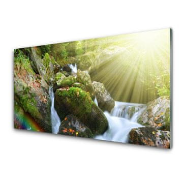 tulup.si Slika na akrilnem steklu Rainbow slap narava stream 2 obešalnika