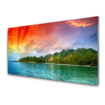 tulup.si Slika na steklu Sky sea forest landscape 2 obešalnika