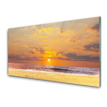 tulup.si Slika na steklu Sea beach sun landscape 2 obešalnika