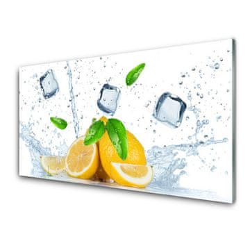 tulup.si Steklena slika Lemon ice kocke kuhinja 2 obešalnika