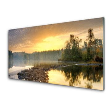 tulup.si Slika na akrilnem steklu Jezero ribnik landscape 2 obešalnika