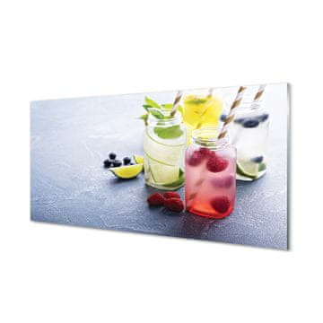 tulup.si Slika na akrilnem steklu Cocktail maline apno limone 2 obešalnika