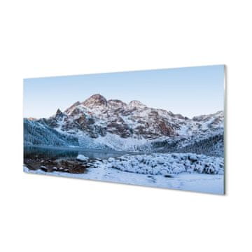 tulup.si Slika na akrilnem steklu Mountain pozimi jezero 2 obešalnika