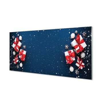 tulup.si Slika na akrilnem steklu Darila baubles sneg 2 obešalnika