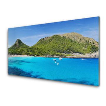 tulup.si Slika na steklu Sea mountain landscape 4 obešalnika