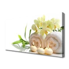 tulup.si Slika na platnu Spa brisače sveče orhideja 100x50 cm