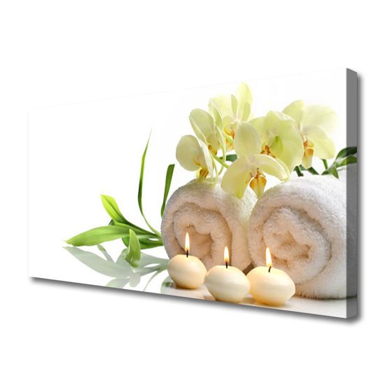 tulup.si Slika na platnu Spa brisače sveče orhideja