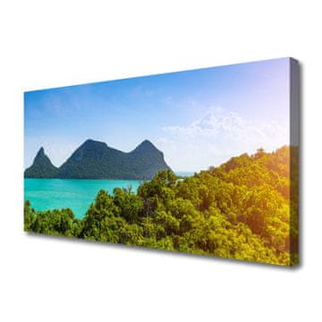 tulup.si Slika na platnu Sea mountain landscape drevesa
