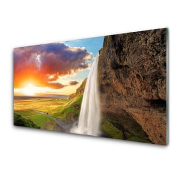 tulup.si Slika na akrilnem steklu Slap landscape sun 4 obešalnika