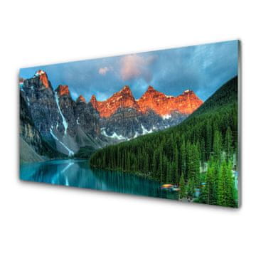 tulup.si Slika na akrilnem steklu Mountain forest lake landscape 4 obešalnika