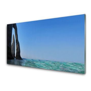 tulup.si Slika na steklu Sea rock landscape 4 obešalnika
