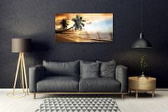 tulup.si Slika na steklu Palm trees beach landscape 120x60 cm 2 obešalnika