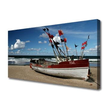 tulup.si Slika na platnu Čoln sea beach landscape