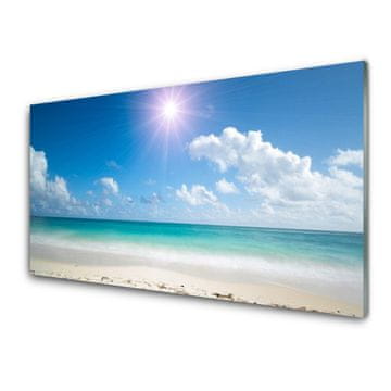 tulup.si Steklena slika Sea beach sun landscape 2 obešalnika