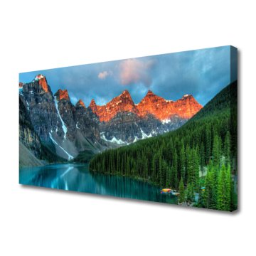 tulup.si Slika na platnu Mountain forest lake landscape