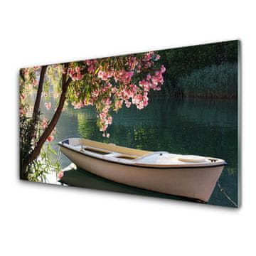 tulup.si Slika na akrilnem steklu Boat tree landscape 2 obešalnika