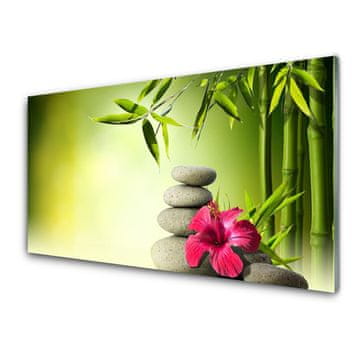 tulup.si Slika na akrilnem steklu Flower bamboo zen kamni 4 obešalnika