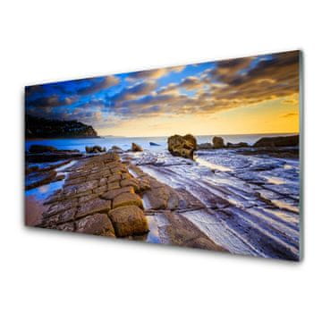 tulup.si Steklena slika Plaža landscape 4 obešalnika