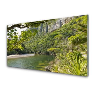 tulup.si Steklena slika Lake nature 4 obešalnika