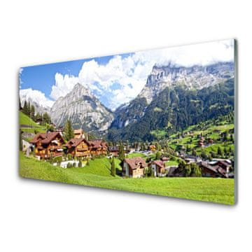 tulup.si Slika na akrilnem steklu Hiše mountain landscape 4 obešalnika