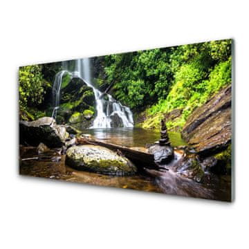 tulup.si Slika na akrilnem steklu Forest stream slap narava 2 obešalnika