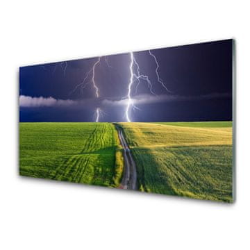 tulup.si Slika na akrilnem steklu Lightning field landscape 2 obešalnika