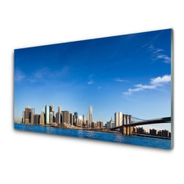 tulup.si Slika na akrilnem steklu Bridge mesto homes 2 obešalnika