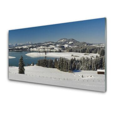 tulup.si Slika na akrilnem steklu Snow mountains lake region 2 obešalnika