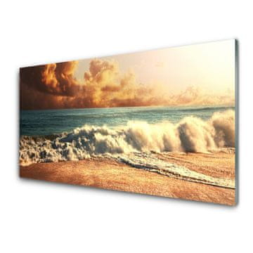 tulup.si Slika na akrilnem steklu Ocean beach waves landscape 4 obešalnika