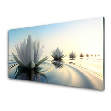 tulup.si Slika na steklu Cvetje water lilies ribnik 4 obešalnika