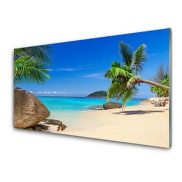 tulup.si Slika na steklu Plaža morje landscape 4 obešalnika