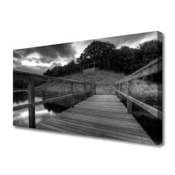 tulup.si Slika na platnu Pier black and white lake