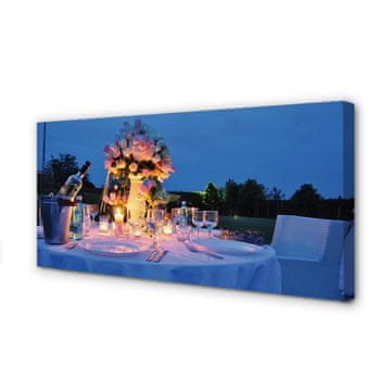 tulup.si Slika na platnu Vino večerja vrtnice tulipani