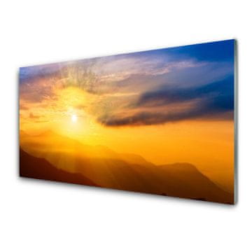 tulup.si Slika na akrilnem steklu Mountain sun oblaki landscape 4 obešalnika