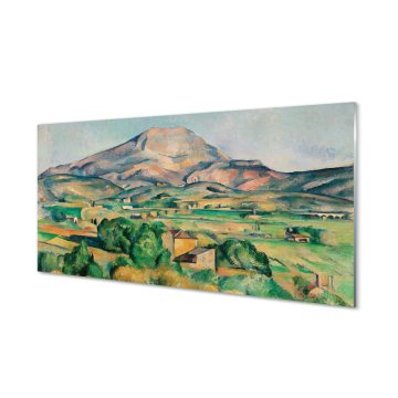 tulup.si Slika na akrilnem steklu Art travnik s pogledom na vrh 4 obešalnika
