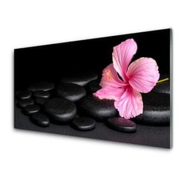 tulup.si Slika na akrilnem steklu Črna stone flower 4 obešalnika