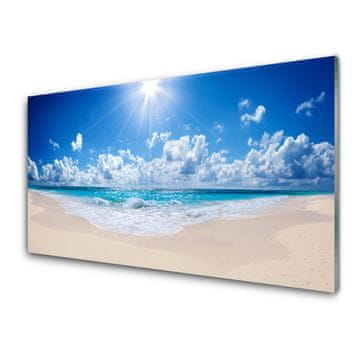 tulup.si Slika na steklu Sun beach sea landscape 4 obešalnika