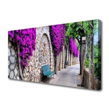 tulup.si Slika na platnu Alley bench cvetja
