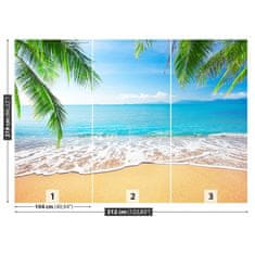 tulup.si Fototapeta Palm in plaža Tapeta 312x219 cm