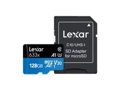 Lexar High-Performance 633x microSDXC kartica, 128 GB, UHS-I + adapter