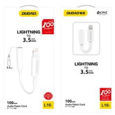 DUDAO L16i adapter Lightning / 3.5mm mini jack, belo