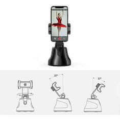 Netscroll Pametno držalo za telefon s samodejnim sledenjem za prostoročno snemanje, sledenje 360° brez mrtvih kotov, 50h delovanja brez prekinitve, iOS in Android, 3 načini, Robocam