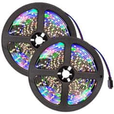 tectake 2 × svetlobni trak LED, prilagodljiv, 5 m, 300 luči LED