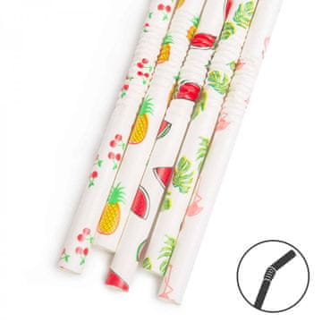 Family Papirnata slamica - poletni vzorec - 250 x 6 mm - 150 kosov / paket