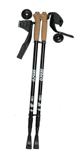 SEDCO Treking palice Sedco NORDIC WALKING ALU7075 črne velikosti 65-140 cm