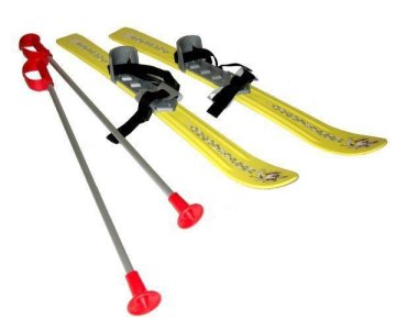 Plastkon Drsne smuči s palicami in vezmi Plastkon 90 cm