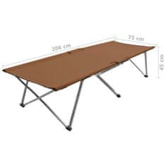 Vidaxl Kamp postelja 206x75x45 cm XXL rjava