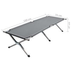 Vidaxl Kamp postelja 190x74x47 cm XL siva